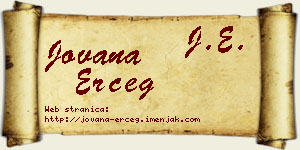 Jovana Erceg vizit kartica